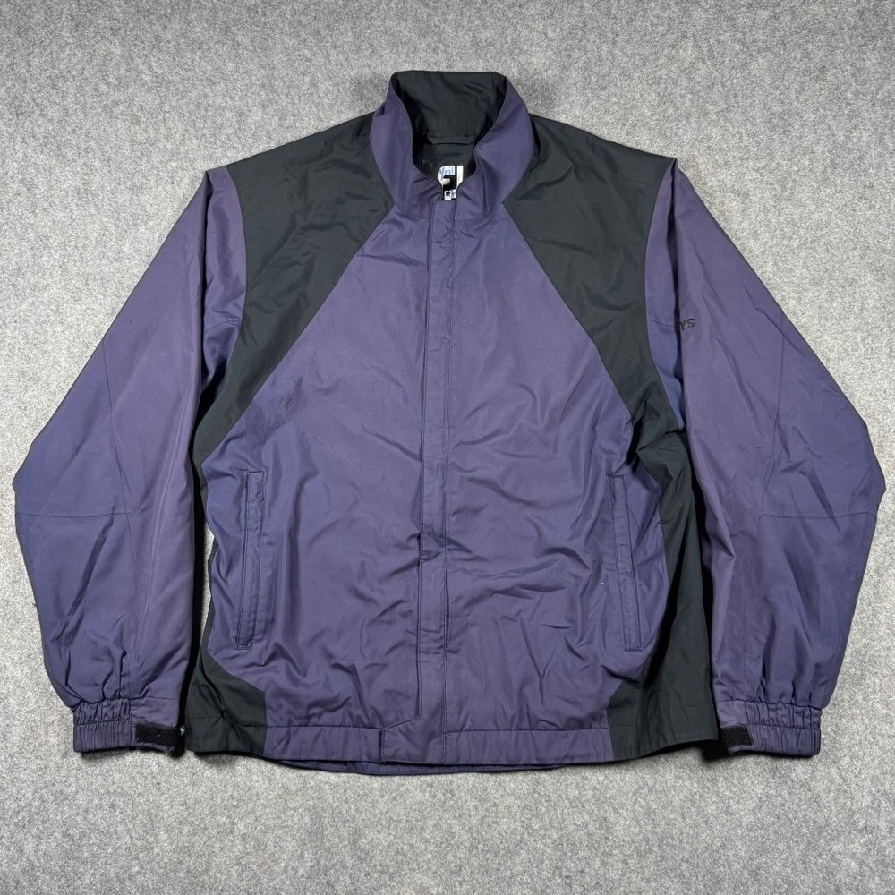 FootJoy DryJoys Mens Golf Jacket Medium Navy Blue Black Full Zip Waterproof Mesh